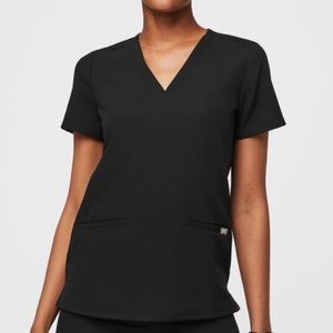 Figs Black Scrub Top